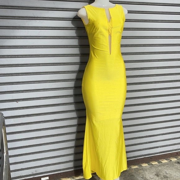 Shirley Long Yellow Open Back Dress - Picture 2 of 11